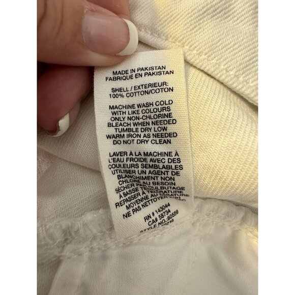 NWT Avec Les Filles High Rise Straight Leg Cropped Jeans in Ecru White Size 30 - Picture 11 of 11